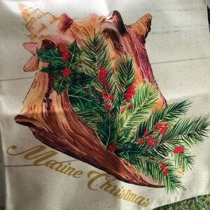 NIP! Beach Christmas Conch Seashell Marine (nautical)  Christmas Pillow Cover